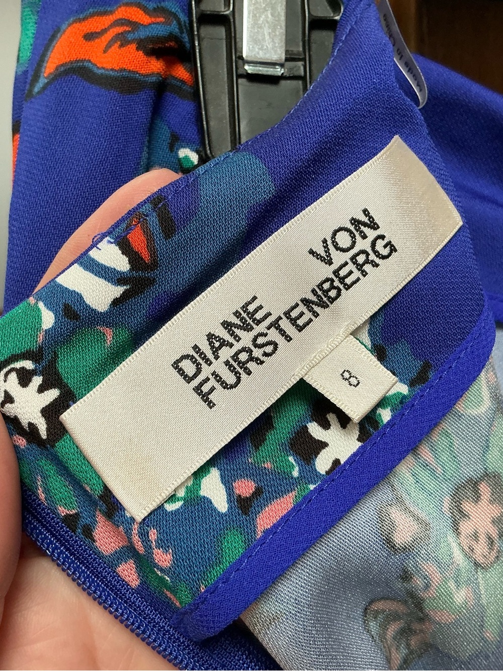 Diane Von Furstenberg Royal Blue Floral Print skirt
